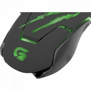 Mouse Gamer USB 3200DPI RAPTOR OM-801 Preto/Verde FORTREK